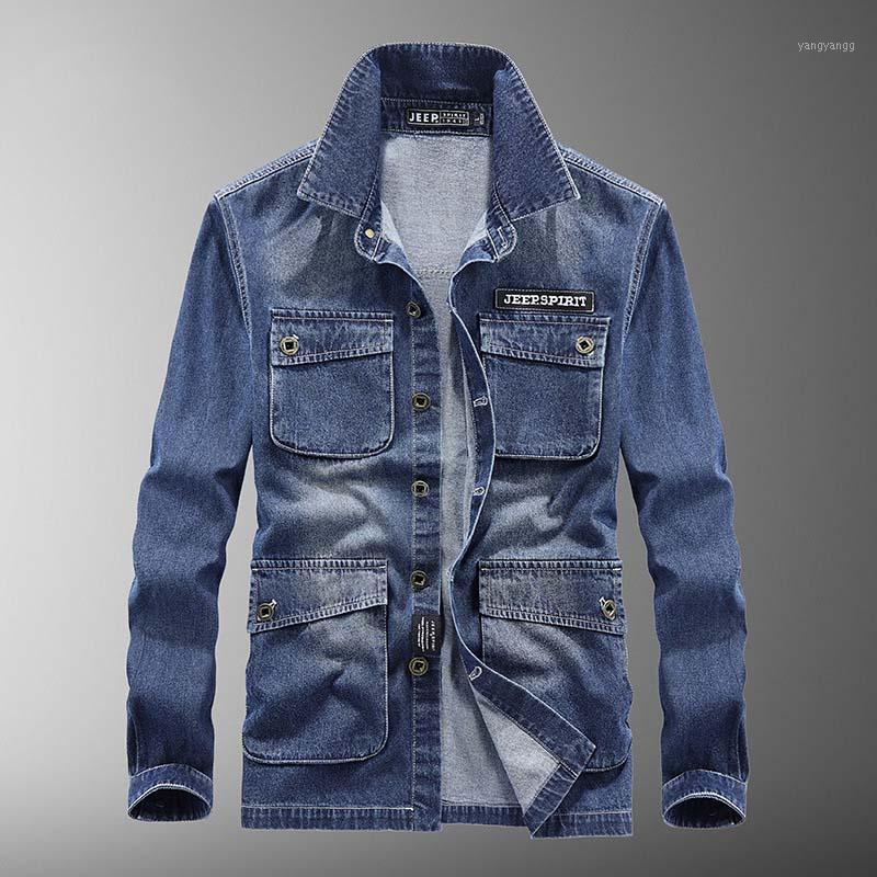 Men's Casual Shirts Mcikkny Arrival Spring Autumn Denim Long Sleeves Multi Pockets Jeans For Male Cotton, Black
Men's Casual Shirts Mcikkny Arrival Spring Autumn Denim Long Sleeves Multi Pockets Jeans For Male Cotton, Black