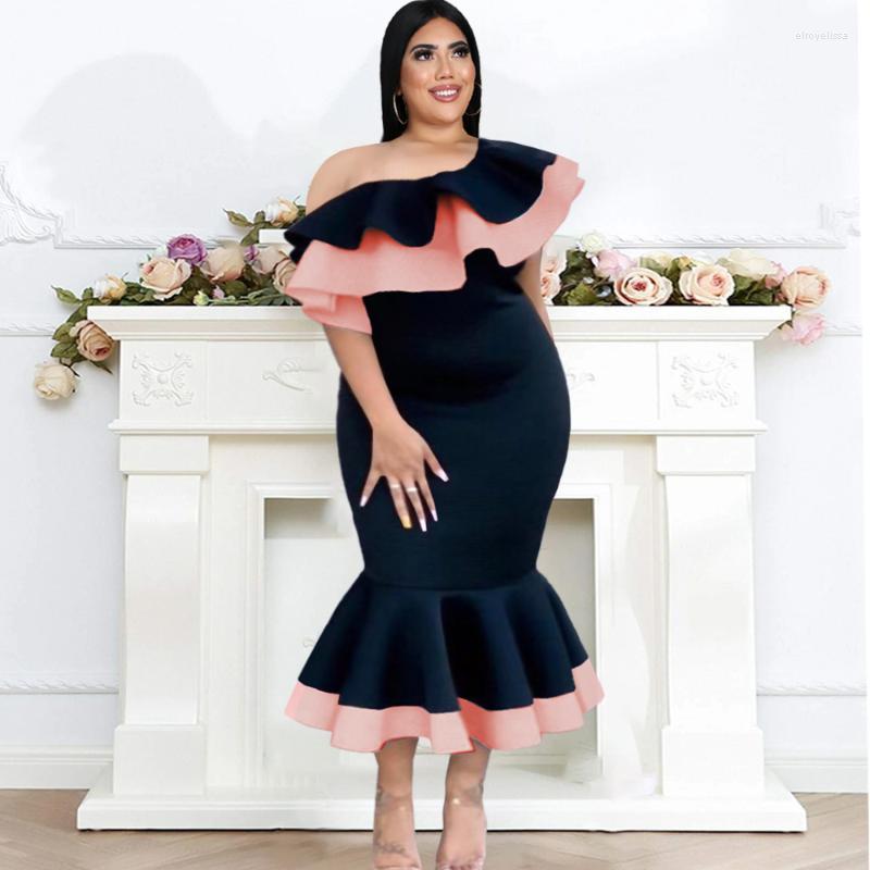 Plus Size Dresses Large Women One Shoulder Open Back Ruffle Skirt Collar High Waist Slim Fishtail Dress Women's DressPlus, Pink
Plus Size Dresses Large Women One Shoulder Open Back Ruffle Skirt Collar High Waist Slim Fishtail Dress Women's DressPlus, Pink