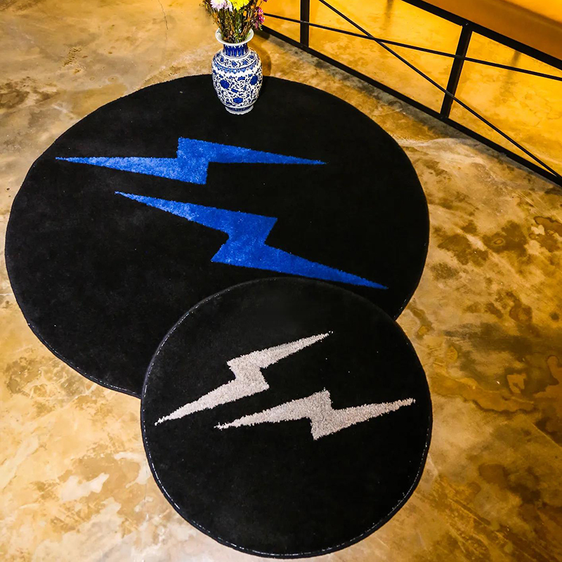 Home Furnishings Artistic Carpet Gallery 1950 Fragment Bolts Logo Rug Hypebeast Collection Parlor Bedroom Playroom Handtufted Trending Floor Mat Suppl