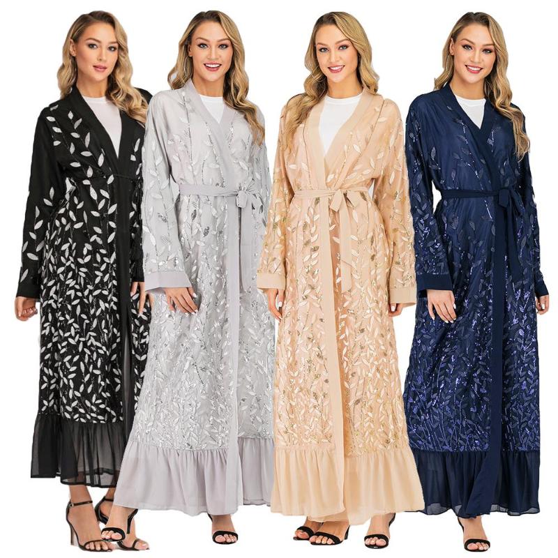 Ethnic Clothing Dubai Lace Abaya Open Kaftan Embroidery Long Cardigan Dress Muslim Women Jilbab Robe Gown Draped Design Patchwork Arab Islam
Ethnic Clothing Dubai Lace Abaya Open Kaftan Embroidery Long Cardigan Dress Muslim Women Jilbab Robe Gown Draped Design Patchwork Arab Islam