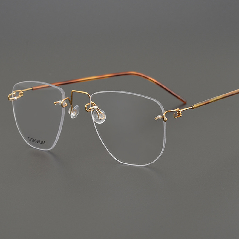 Handmade Titanium Irregular Rimless Glasses Frame Men Fashion Screwless Eyeglasses Women Denmark Optical Prescription Frameless Eyewear
Handmade Titanium Irregular Rimless Glasses Frame Men Fashion Screwless Eyeglasses Women Denmark Optical Prescription Frameless Eyewear