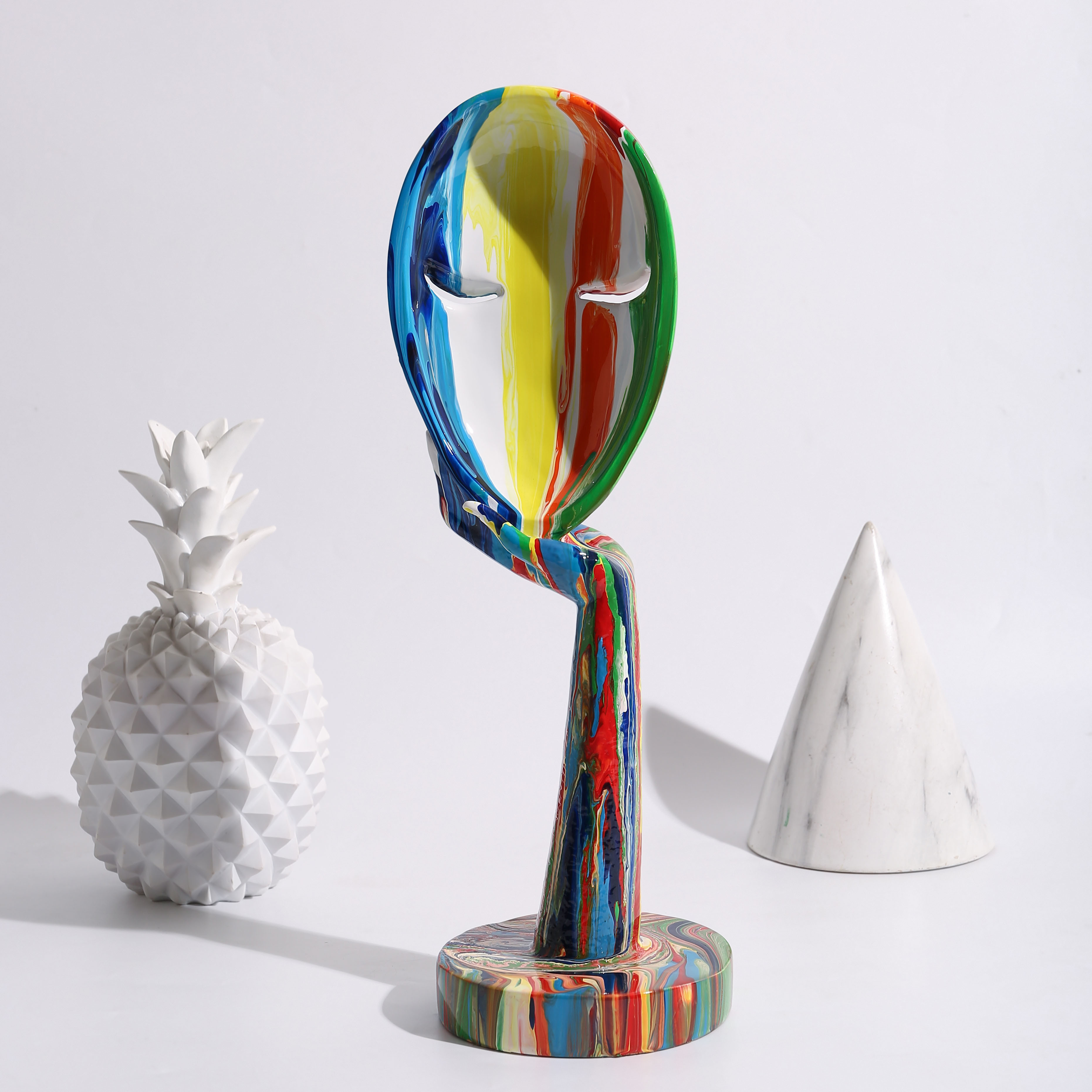 Modern Art Creative Painted Colorful Abstract mask Decoration Home Wine Cabinet Office Decoration Desktop Decoration Crafts