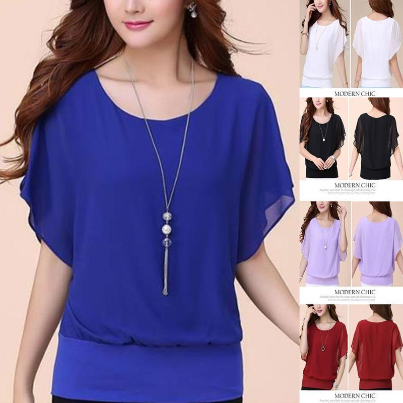 Women O Neck Chiffon Blouse Summer Bat-sleeved Clothes Tops Plus Size -OPK Women's Blouses & Shirts, White
Women O Neck Chiffon Blouse Summer Bat-sleeved Clothes Tops Plus Size -OPK Women's Blouses & Shirts, White
