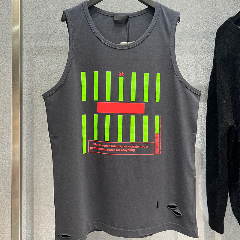 Striped Print Vest Sleeveless Hole Tee Sport Fashion T-Shirt Man Women Summer Casual oversized FZTX1249, Black
Striped Print Vest Sleeveless Hole Tee Sport Fashion T-Shirt Man Women Summer Casual oversized FZTX1249, Black