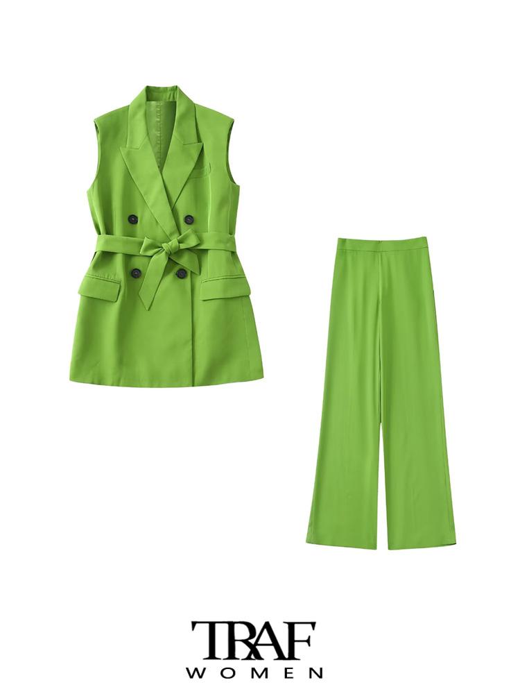 Women's Two Piece Pants Women Fashion With Belt Double Breasted Waistcoat And High Waist Side Zipper Straight Female Sets MujerWomen's, As picture
Women's Two Piece Pants Women Fashion With Belt Double Breasted Waistcoat And High Waist Side Zipper Straight Female Sets MujerWomen's, As picture