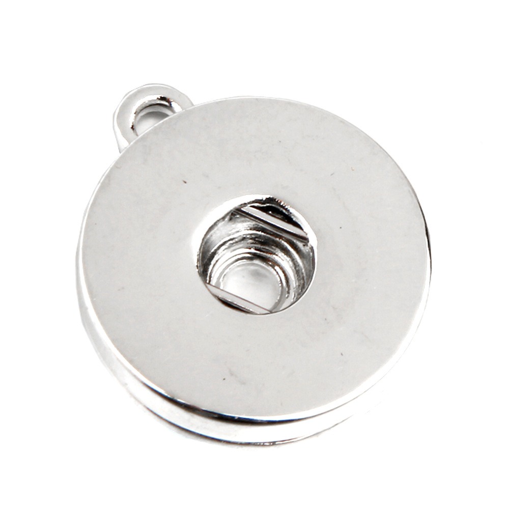 Fashion Metal 18MM Ginger Snap Button Base Pendant charms for DIY Snaps Buttons Necklace earrings Bracelet Jewelry accessorie