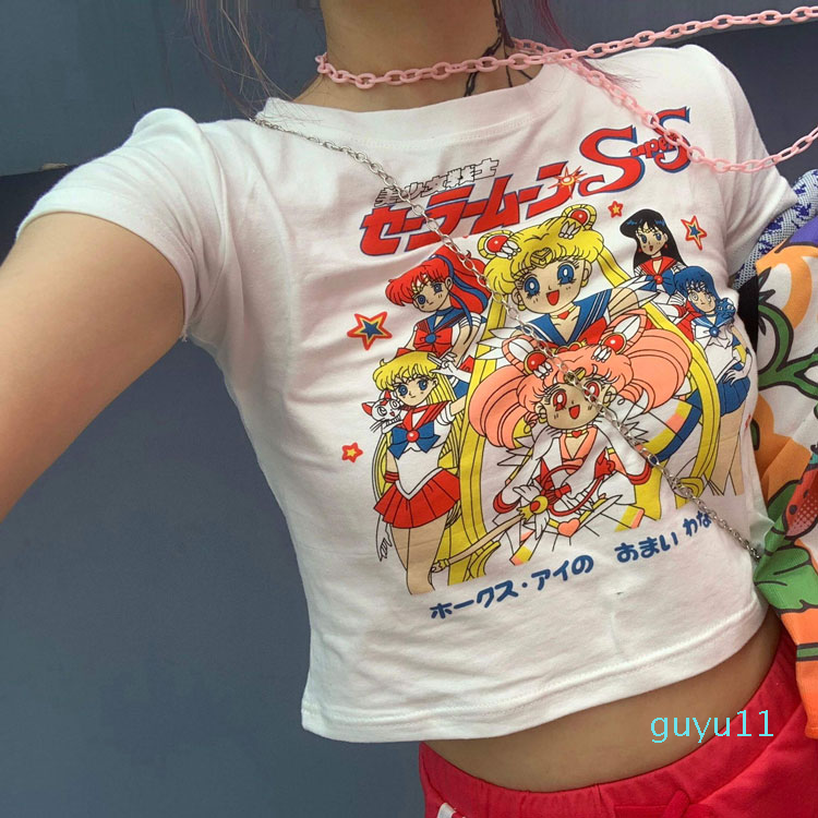 sailor moon Print Harajuku goth Female women t-shirts Kawaii Short Anime T Shirt HipHop Summer Women Streetwear crop Tops, White
sailor moon Print Harajuku goth Female women t-shirts Kawaii Short Anime T Shirt HipHop Summer Women Streetwear crop Tops, White