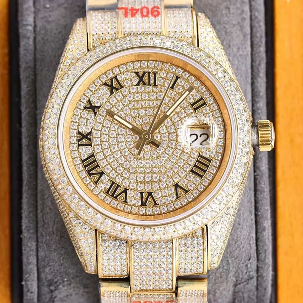 Full Diamond Watch Mens Automatic Mechanical Watches 40mm Swarovski Business Wristwatches Made Of 904L Stainless Steel Montre de Luxe Gifts, Colour 8
Full Diamond Watch Mens Automatic Mechanical Watches 40mm Swarovski Business Wristwatches Made Of 904L Stainless Steel Montre de Luxe Gifts, Colour 8