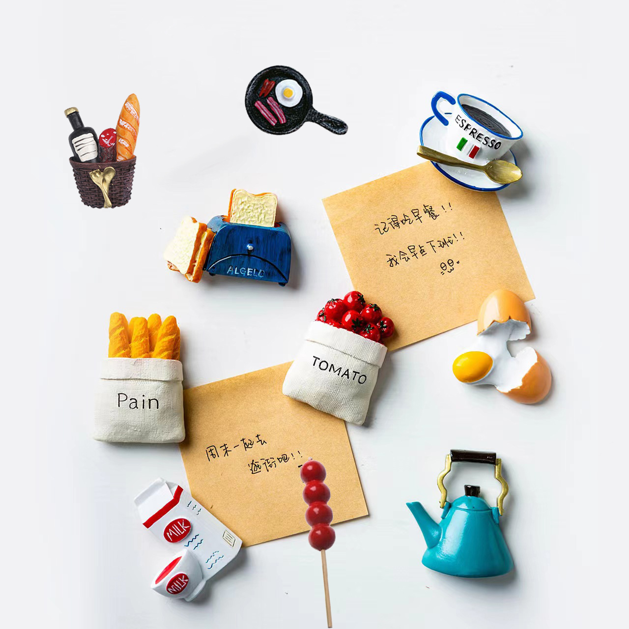 4/5Pcs 3D Fridge Magnets for Kids Children Home Kitchen Decor Resin Funny Chef Food Magnets for the Refrigerator Stickers