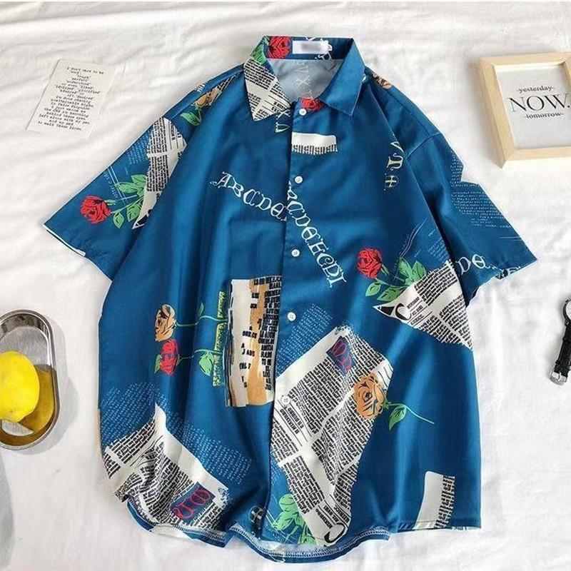 Summer Men' Short Sleeve Shirt Student Retro Top Loose Chic Printing Breathable Fashion Clothes Camisa Masculina Shirts Casual, Short sleeve white
Summer Men' Short Sleeve Shirt Student Retro Top Loose Chic Printing Breathable Fashion Clothes Camisa Masculina Shirts Casual, Short sleeve white