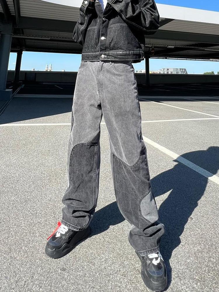 Men' Jeans Baggy Y2K Hombre Design Gray Spliced Denim Pants Loose Jean Trousers Vaqueros Fashion Patchwork Straight For MenMen, Grey
Men' Jeans Baggy Y2K Hombre Design Gray Spliced Denim Pants Loose Jean Trousers Vaqueros Fashion Patchwork Straight For MenMen, Grey