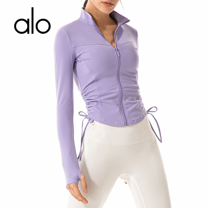 ALO Yoga solid color shaping side lace zipper cardigan women' thin personality, Black
ALO Yoga solid color shaping side lace zipper cardigan women' thin personality, Black