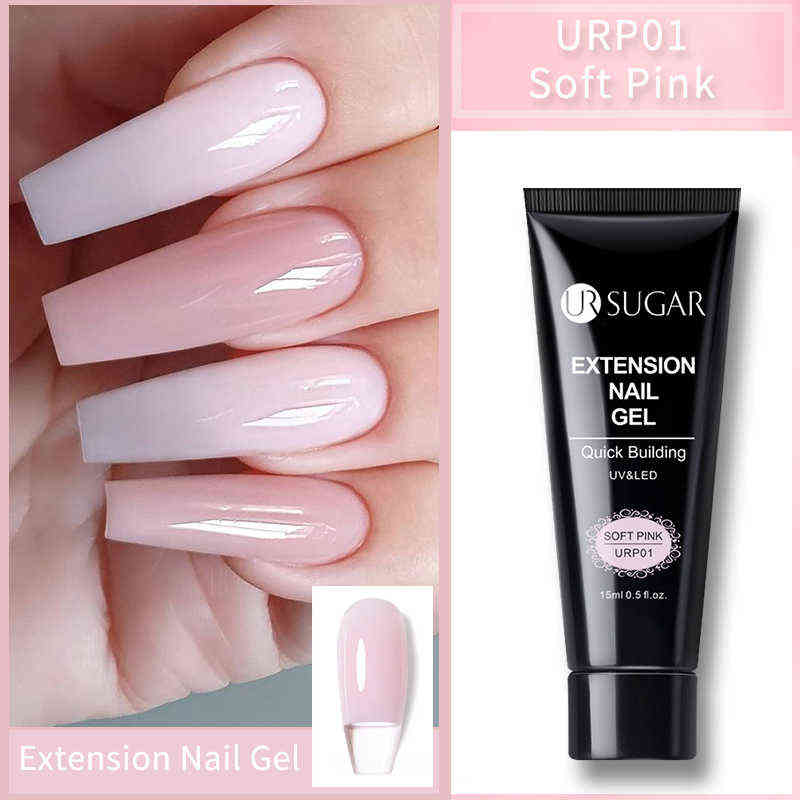 NXY Nail Gel 15ml Extention Set Art French Clear Camouflage Color Tip Form Crystal Slice Brush Tools 0328