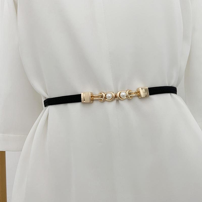 Belts Women Elastic Belt Stretch Pearl Pair Buckle Waist For Trouser Dress Shirt Waistbands All-match Jeans Waistband, Black
Belts Women Elastic Belt Stretch Pearl Pair Buckle Waist For Trouser Dress Shirt Waistbands All-match Jeans Waistband, Black