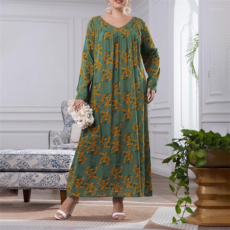 Plus Size Dresses 4XL 5XL Smock Dress Women Cotton And Linen V Neck Floral Print Long Sleeve Casual Autumn Loose Maxi Echm22, Green
Plus Size Dresses 4XL 5XL Smock Dress Women Cotton And Linen V Neck Floral Print Long Sleeve Casual Autumn Loose Maxi Echm22, Green