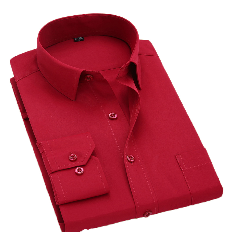 MACROSEA Classic Style Men's Solid Shirts Long Sleeve Casual Comfortable Breathable Office-wear Clothing 220322