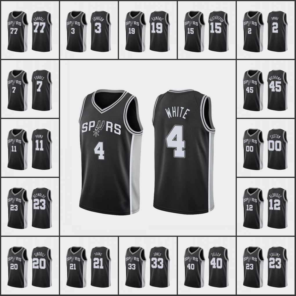 Screen Print 75th San Antonio''Spurs''Men JDerrick White LaMarcus Aldridge Manu Ginobili Luka Samanic Thaddeus Young Custom Black Icon Swingman Jersey, 12
Screen Print 75th San Antonio''Spurs''Men JDerrick White LaMarcus Aldridge Manu Ginobili Luka Samanic Thaddeus Young Custom Black Icon Swingman Jersey, 12