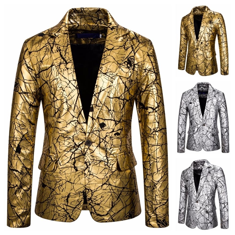 Men's Suits Blazers Men One Button Casual Stamping Print Blazer DJ Club Stage Wedding Sport Blazer Slim Formal Fit Casual Men Blazer 220826, Silver
Men's Suits Blazers Men One Button Casual Stamping Print Blazer DJ Club Stage Wedding Sport Blazer Slim Formal Fit Casual Men Blazer 220826, Silver