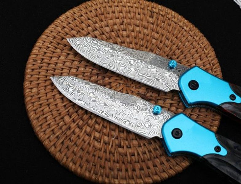 Butterfly BM945-221 Pocket Folding Knife Damascus Blade Aluminum Carbon Fiber Handle Tactical Hunting EDC Survival Tool Knives a4046