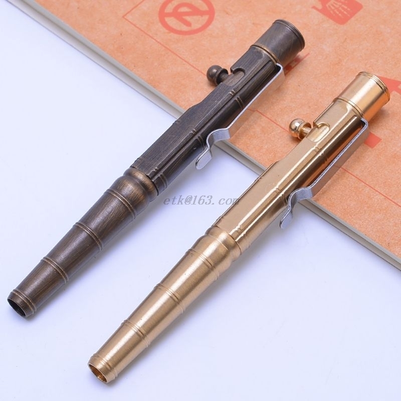 Solid Brass Gel Ink Pen Retro Bamboo Node Bolt Action Writing Tool School Office Stationery Supplies 220715
Solid Brass Gel Ink Pen Retro Bamboo Node Bolt Action Writing Tool School Office Stationery Supplies 220715
