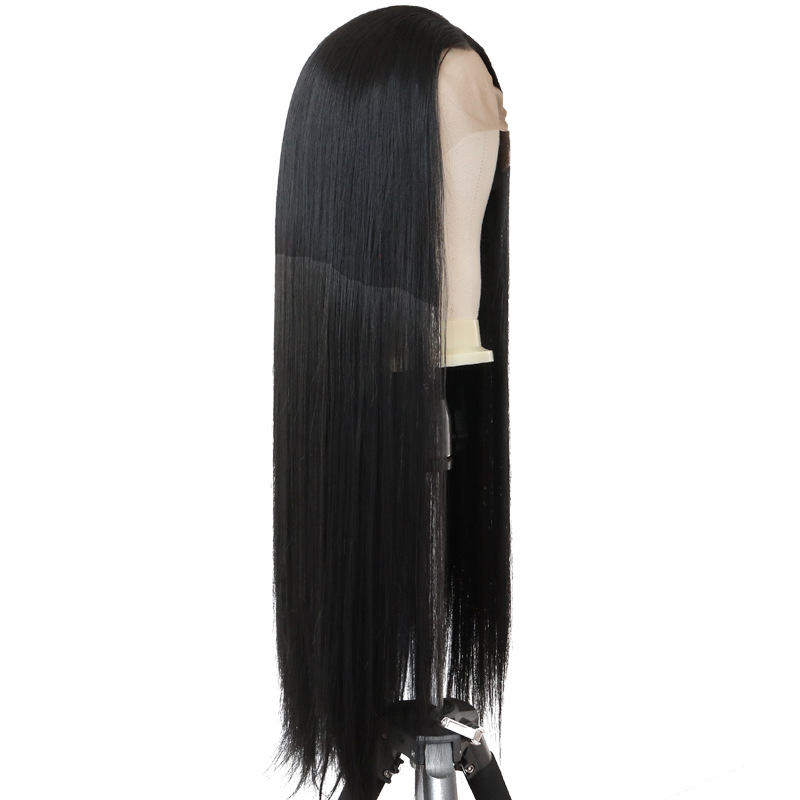 Long Straight High Temperature Fiber Lace Front Wine Red wig for woman