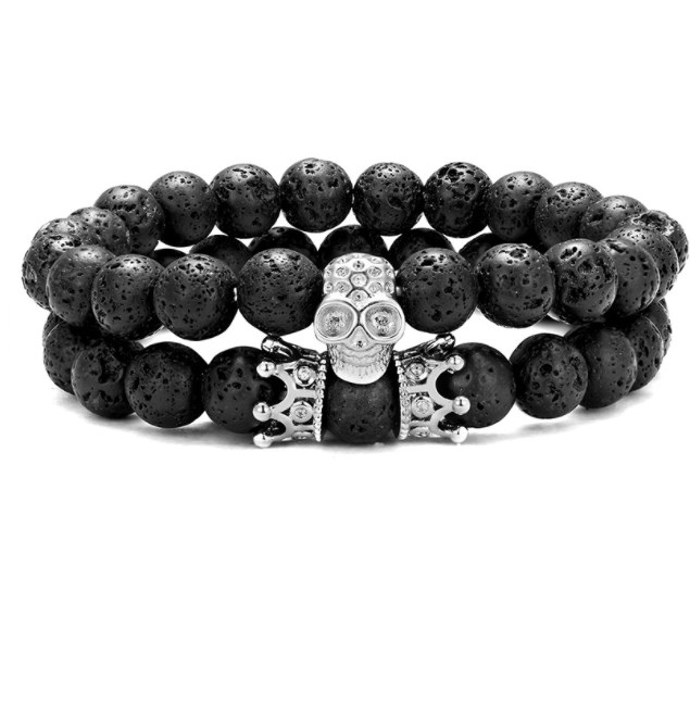 2pcs/set volcanic stone black matte skull 8mm gold silver copper cz zircon cubic zirconia beads Bracelet agate Onyx Stone Bangles awg
2pcs/set volcanic stone black matte skull 8mm gold silver copper cz zircon cubic zirconia beads Bracelet agate Onyx Stone Bangles awg