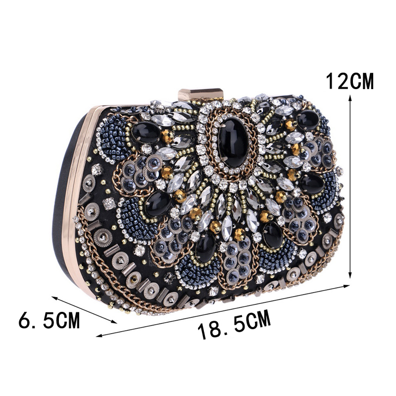 Womens Evening Bag Party Wedding Clutch For Bridal Exquisite Crystal Ladies Handbag Apricot Sier Wallet 220630