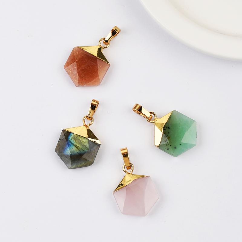 Pendant Necklaces 5PCS Mix Color Multi-kind Stone Gold Plated Hexagon Moonstone Faceted For Women's Earrings And G2072Pendant
Pendant Necklaces 5PCS Mix Color Multi-kind Stone Gold Plated Hexagon Moonstone Faceted For Women's Earrings And G2072Pendant