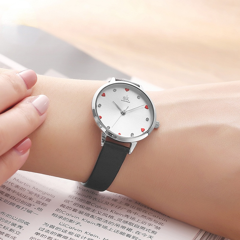 Casual Heart Dial Quartz Ladies Black Leather Wrist Watch 2022 SK Women Watches K8049
Casual Heart Dial Quartz Ladies Black Leather Wrist Watch 2022 SK Women Watches K8049