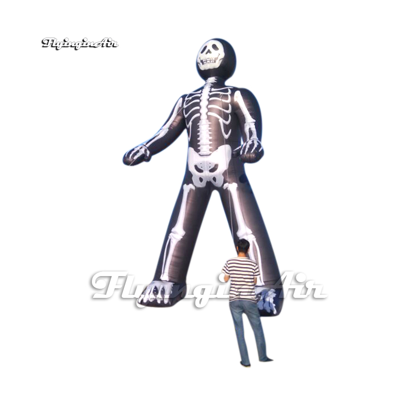 Outdoor Halloween Inflatable Skeleton Man 6m Black Air Blow Up Skull Ghost For Carnival Party Decoration