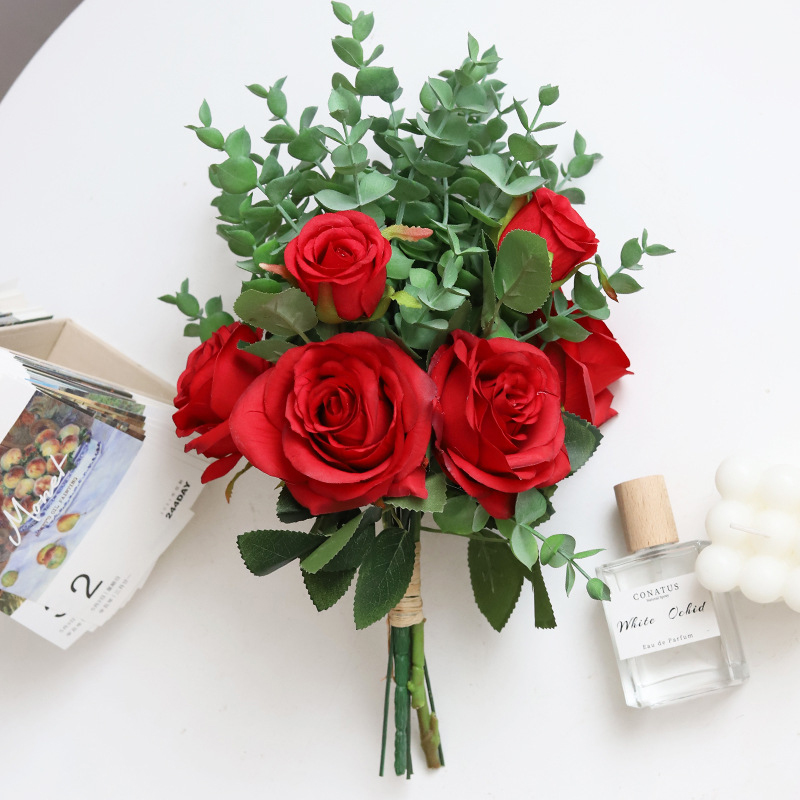 Anti-real flower forest Eucalyptus hand-held flower simulation bride wedding home desktop props decorative