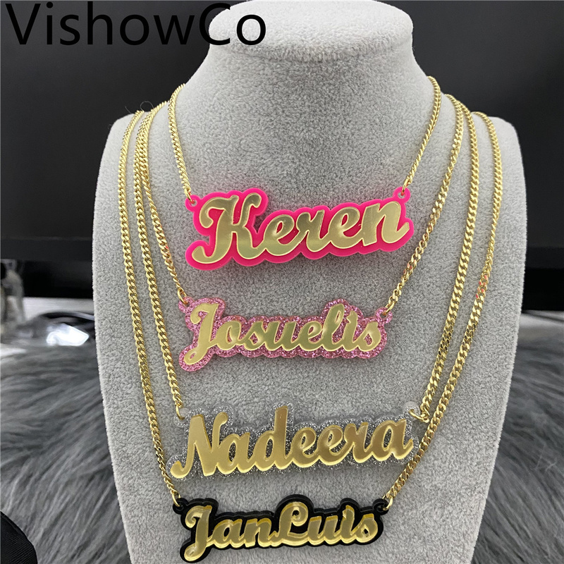 VishowCo Custom Name Necklace Hip Hop Personalized Acrylic Nameplate Pendant Necklaces For Women Statement Jewelry Gifts 220716
VishowCo Custom Name Necklace Hip Hop Personalized Acrylic Nameplate Pendant Necklaces For Women Statement Jewelry Gifts 220716