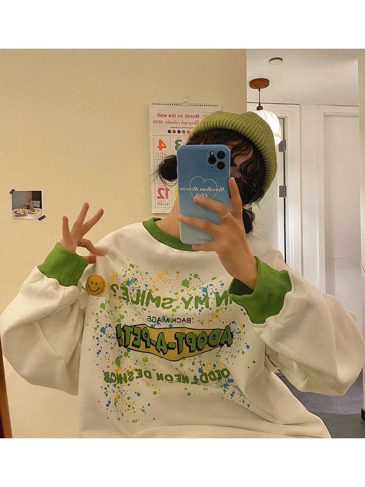 Women's Hoodies & Sweatshirts Deeptown Korean Fashion Oversize Green Hoodie Women Kawaii Preppy Style Print Pullover Crewneck Sweatshirt 20s, White
Women's Hoodies & Sweatshirts Deeptown Korean Fashion Oversize Green Hoodie Women Kawaii Preppy Style Print Pullover Crewneck Sweatshirt 20s, White