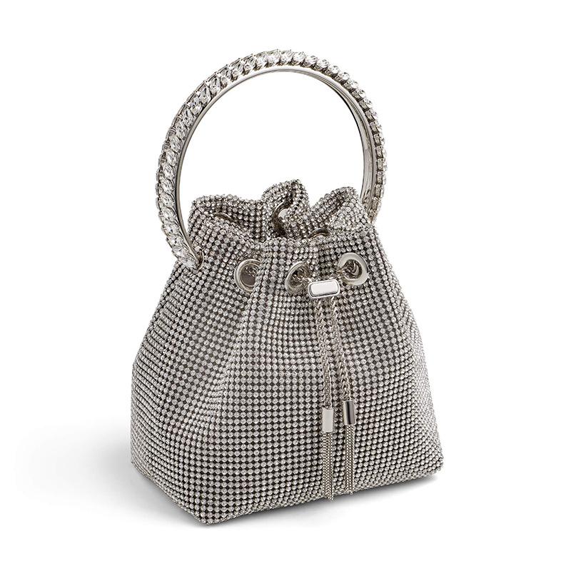 Evening Bags Shiny Dia-encrusted Rhinestones Messenger Water Ladies Bucket Bag Full Of Dias Shoulder Bright Dia HandbagEvening