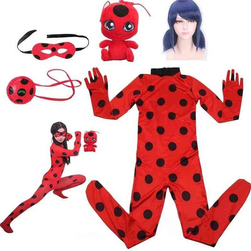 Adult Kids Cosplay Come Children Halloween For Girl Birthday Party Fancy Clothes Bug Jumpsuits With Mask L220715