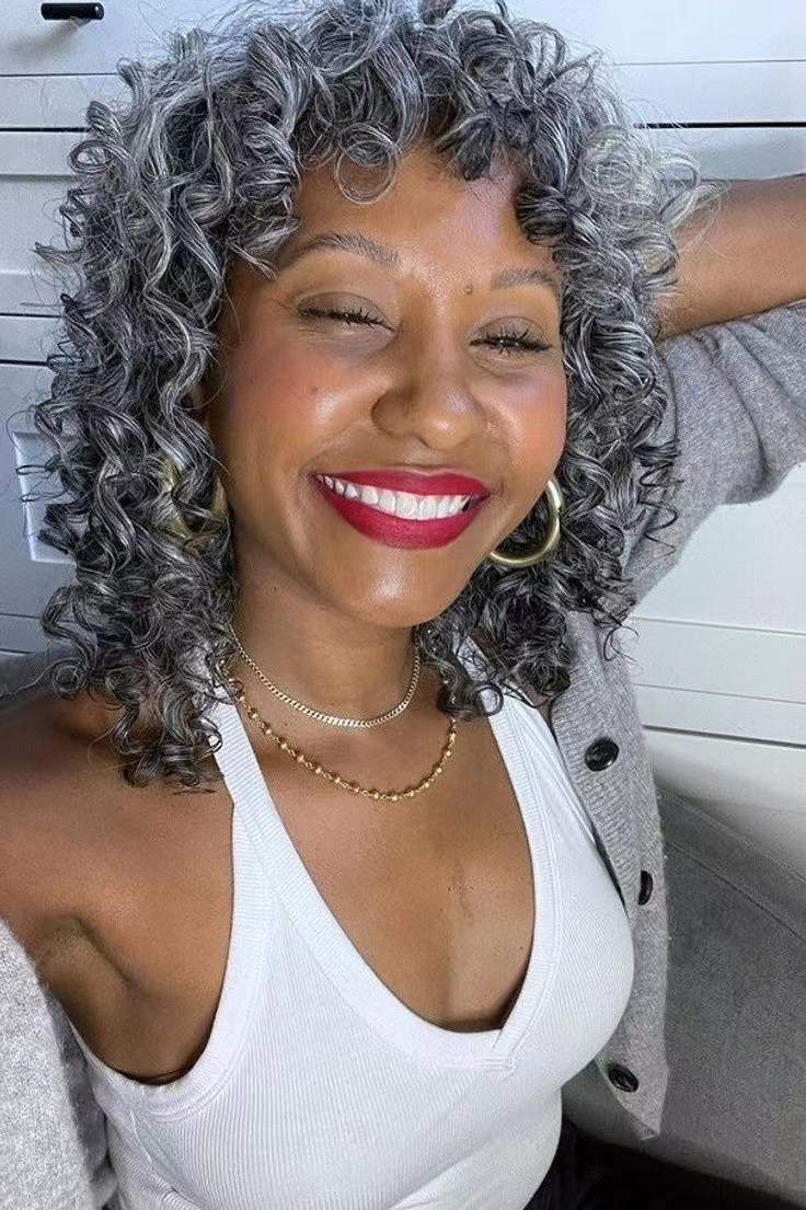 Black white highlights gray ponytail deep curly women hair extension brazilian remy salt&pepper hair clips grey pony tail hairpiece with drawstring 1p