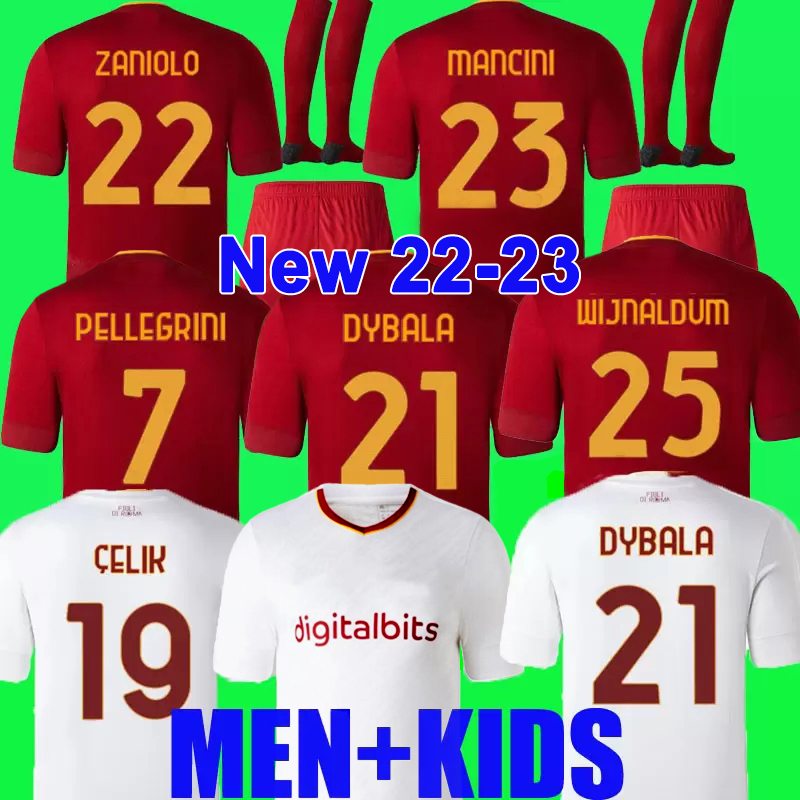 22 23 DYBALA SOCCER JERSEYS ROMA home final Pastore Abraham rome 2022 2023 WIJNALDUM totti Zaniolo MANCINI KUMBULLA men kids kit football shirts ELSHAARAWY Uniform, 22/23 men away + patch
22 23 DYBALA SOCCER JERSEYS ROMA home final Pastore Abraham rome 2022 2023 WIJNALDUM totti Zaniolo MANCINI KUMBULLA men kids kit football shirts ELSHAARAWY Uniform, 22/23 men away + patch