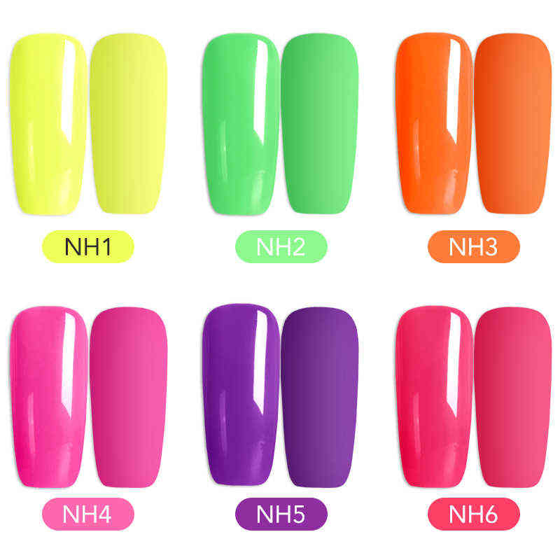 NXY Nail Gel Neon Polish 7 5ml Fluorescent Green Yellow Colors Soak Off Uv Varnish Art Manicure Matte Effect 0328