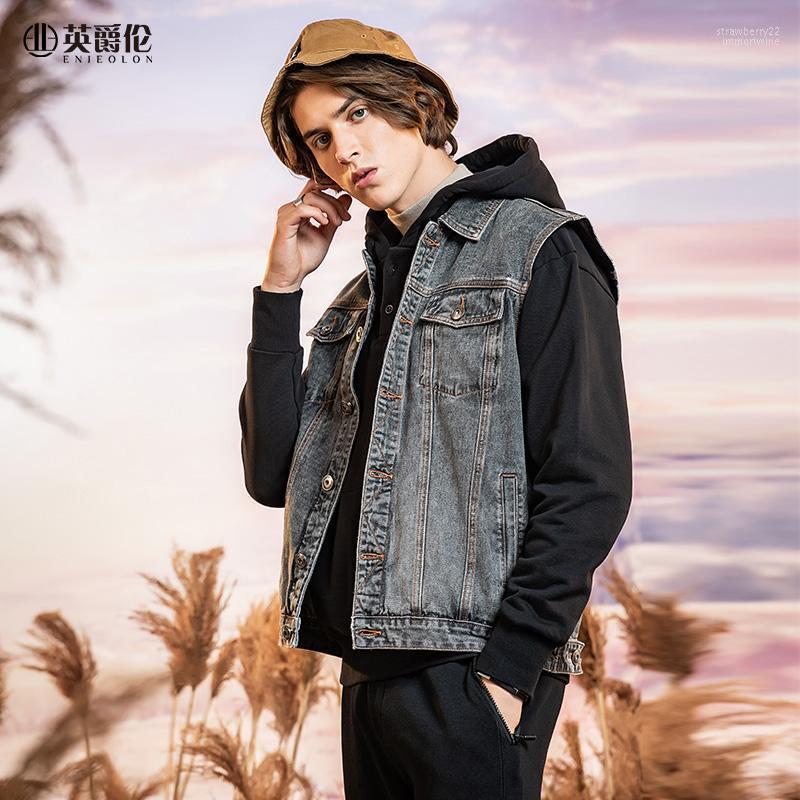 Men's Vests Enjeolon 2022 Autumn Men Denim Vest Coats South Korean Style Wash Coat Casual Teens NT4231 Stra22, Blue
Men's Vests Enjeolon 2022 Autumn Men Denim Vest Coats South Korean Style Wash Coat Casual Teens NT4231 Stra22, Blue