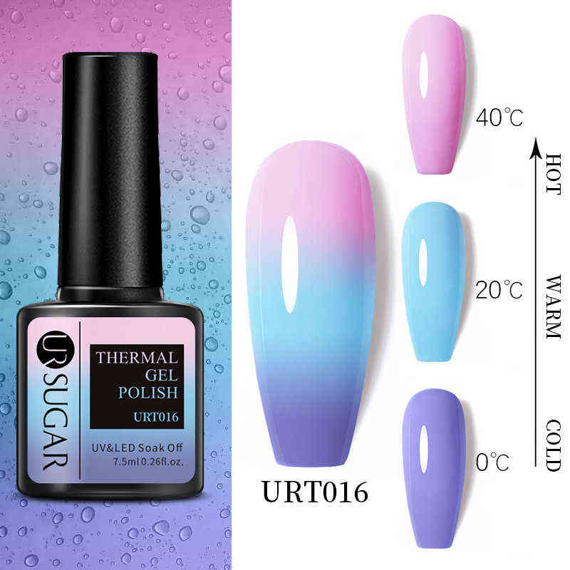Nail Gel Toy 7 5ml Thermal 3 Layers Color Changing Uv Polish Sparkle Glitter Soak Off Art Varnishes 0328