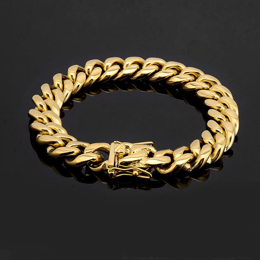 Men Women Stainless Steel Bracelet High Polished Miami Cuban Curb Chain Bracelets Double Safety Clasps Gold Steel 8mm/10mm/12mm/14294C
Men Women Stainless Steel Bracelet High Polished Miami Cuban Curb Chain Bracelets Double Safety Clasps Gold Steel 8mm/10mm/12mm/14294C