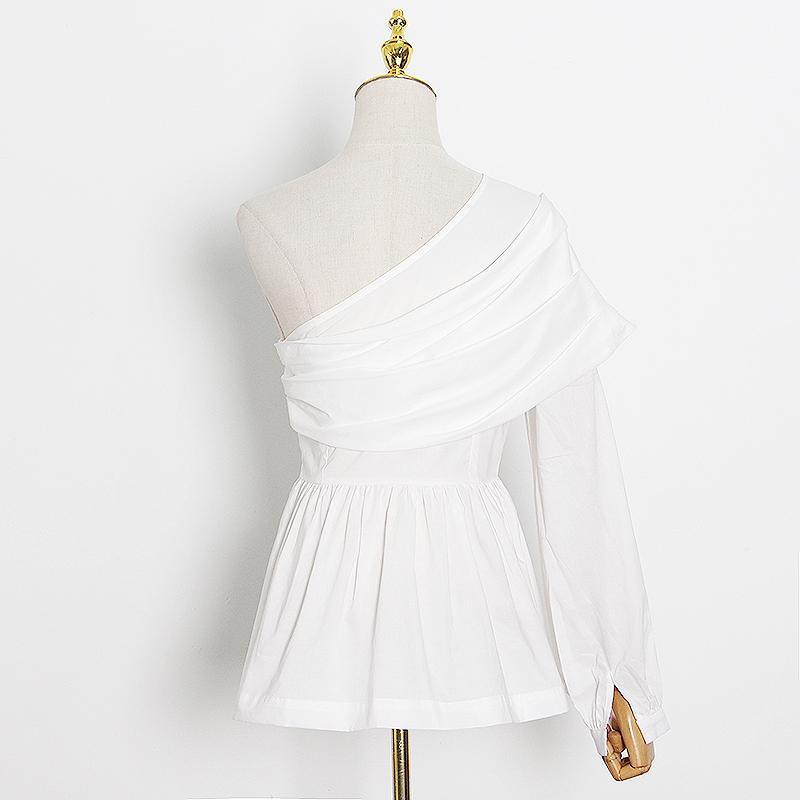 Women' Blouses & Shirts Elegant Blouse For Women Skew Collar Long Sleeve One Shoulder High Waist White Asymmetrical Shirt Female Fashion
Women' Blouses & Shirts Elegant Blouse For Women Skew Collar Long Sleeve One Shoulder High Waist White Asymmetrical Shirt Female Fashion