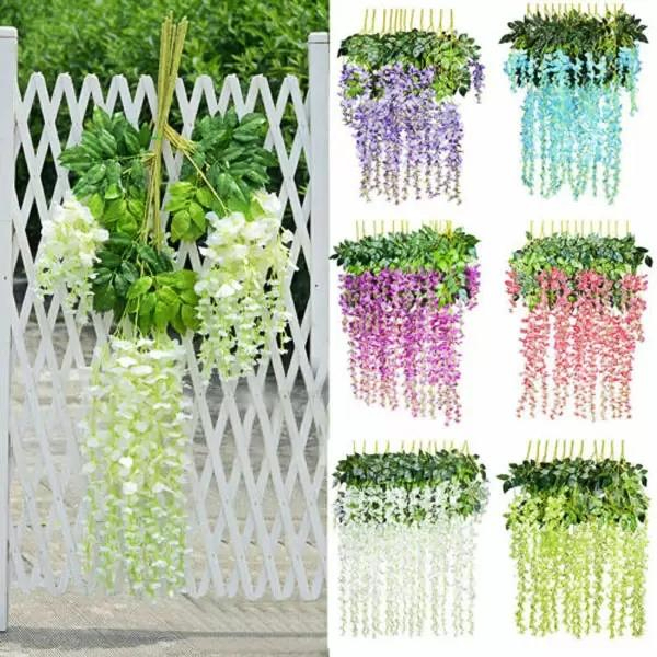 New Artificial ivy flowers Silk Flower Wisteria Vine flower Rattan for Wedding Centerpieces Decorations Bouquet Garland Home Ornament 0516, Mixed color
New Artificial ivy flowers Silk Flower Wisteria Vine flower Rattan for Wedding Centerpieces Decorations Bouquet Garland Home Ornament 0516, Mixed color