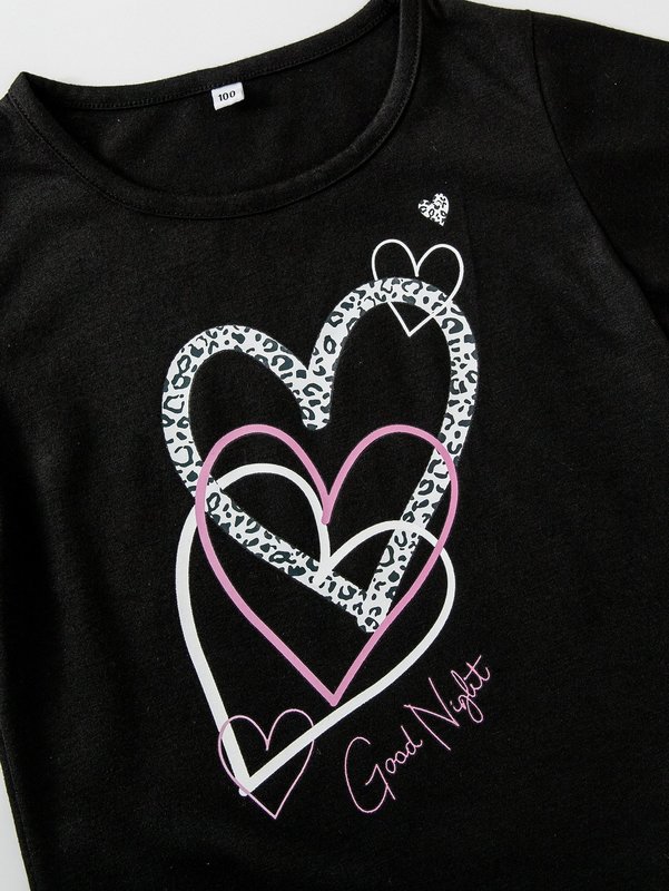 Toddler Girls Heart & Leopard Print Tee & Leggings SHE