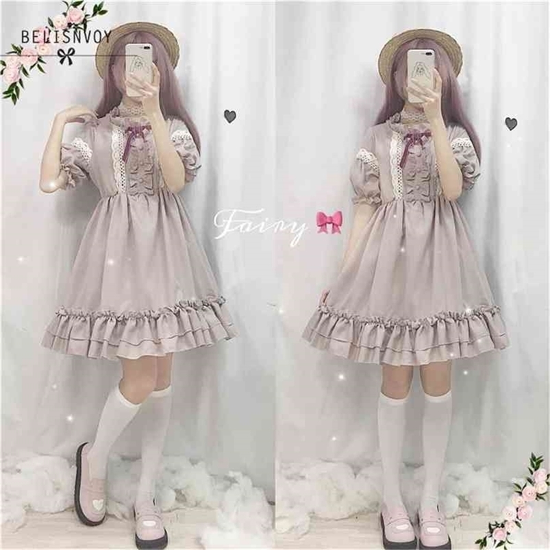 Japanese Women Lolita Lace Ruffles Kawaii Dresses Short Sleeve High Waist Cosplay Preppy Style Vintage Pink Party 210520, Khaki
Japanese Women Lolita Lace Ruffles Kawaii Dresses Short Sleeve High Waist Cosplay Preppy Style Vintage Pink Party 210520, Khaki