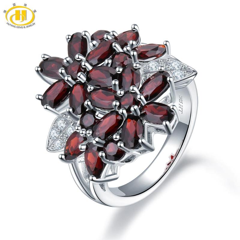 Cluster Rings Hutang 5.26ct Garnet Women's Ring Solid 925 Sterling Silver Natural Red Gemstone Fine Elegant Jewelry For GiftCluster
Cluster Rings Hutang 5.26ct Garnet Women's Ring Solid 925 Sterling Silver Natural Red Gemstone Fine Elegant Jewelry For GiftCluster