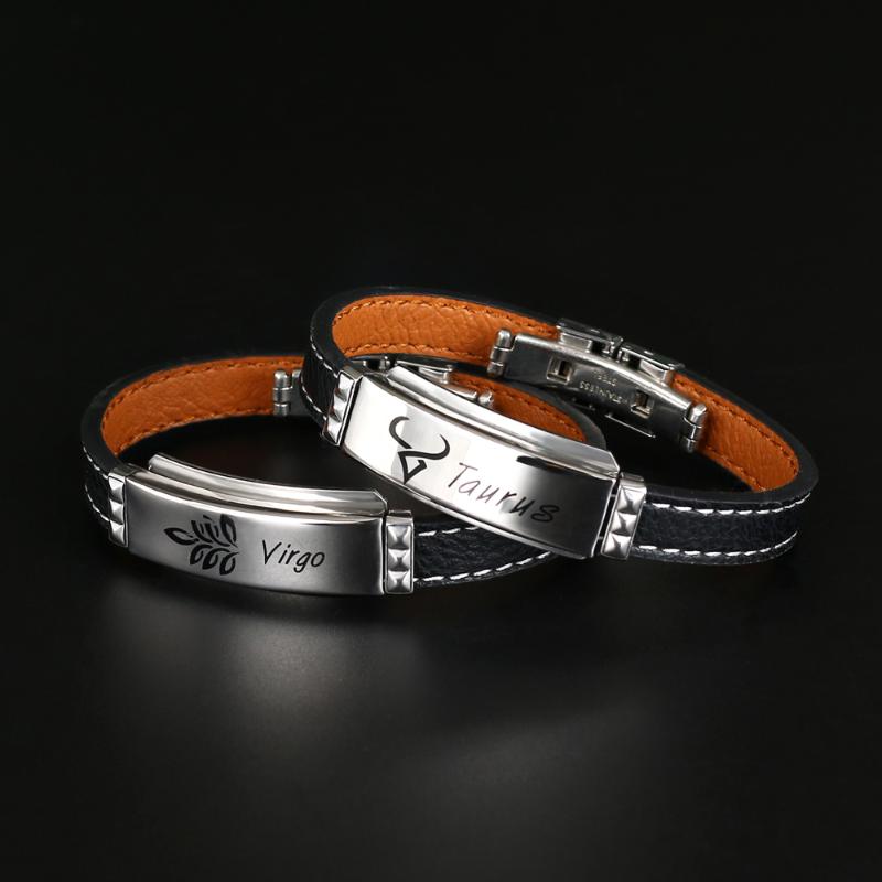 Charm Bracelets Constellation Stainless Steel Leather Couple Bracelet 2022 Fashion 12 Zodiac Casual Personality Punk AccessoriesCharm
Charm Bracelets Constellation Stainless Steel Leather Couple Bracelet 2022 Fashion 12 Zodiac Casual Personality Punk AccessoriesCharm