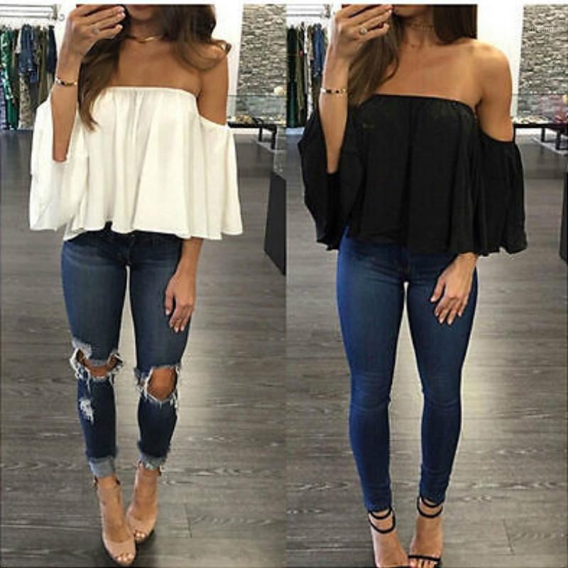 Women' Blouses & Shirts Ladies Sexy Casual Off Shoulder Top Blouse Chiffon Shirt Slash Neck Sleeveless The Ruffles 3Colors, Black
Women' Blouses & Shirts Ladies Sexy Casual Off Shoulder Top Blouse Chiffon Shirt Slash Neck Sleeveless The Ruffles 3Colors, Black