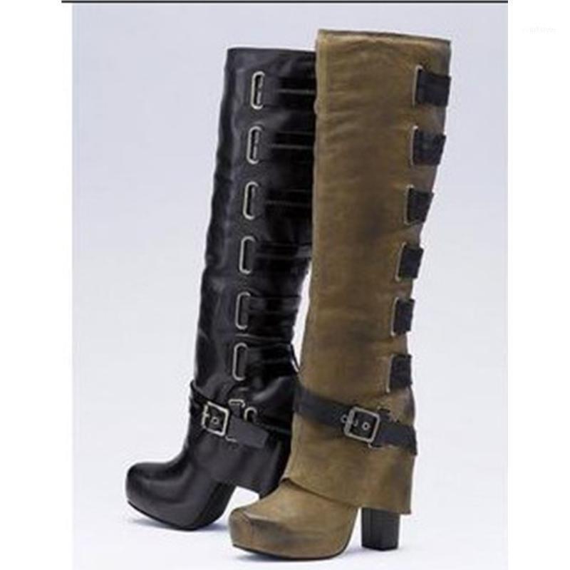 Boots High Quality Retro Vintage Round Toe Platform Heels Mid Calf For Women Buckle Casual Walking Ladies Shoes, Army green
Boots High Quality Retro Vintage Round Toe Platform Heels Mid Calf For Women Buckle Casual Walking Ladies Shoes, Army green
