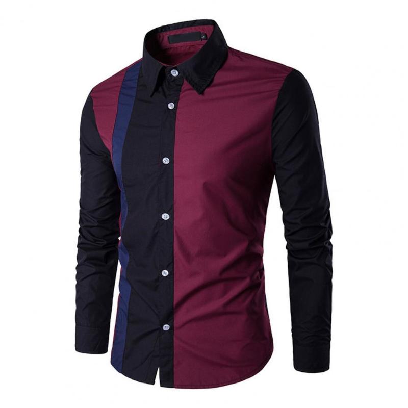 Men's Polos 40%Men Shirt Color Block Splicing Streetwear Buttoned Korean Style Social For Office, Black
Men's Polos 40%Men Shirt Color Block Splicing Streetwear Buttoned Korean Style Social For Office, Black